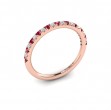 Slim Ruby and Diamond Stackable Band