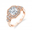 Emerald Cut Modern Vintage Engagement Ring - Francesca