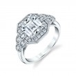 Emerald Cut Modern Vintage Engagement Ring - Francesca