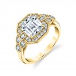 Emerald Cut Modern Vintage Engagement Ring - Francesca