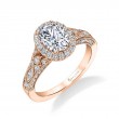 Oval Cut Modern Vintage Halo Engagement Ring - Cheri