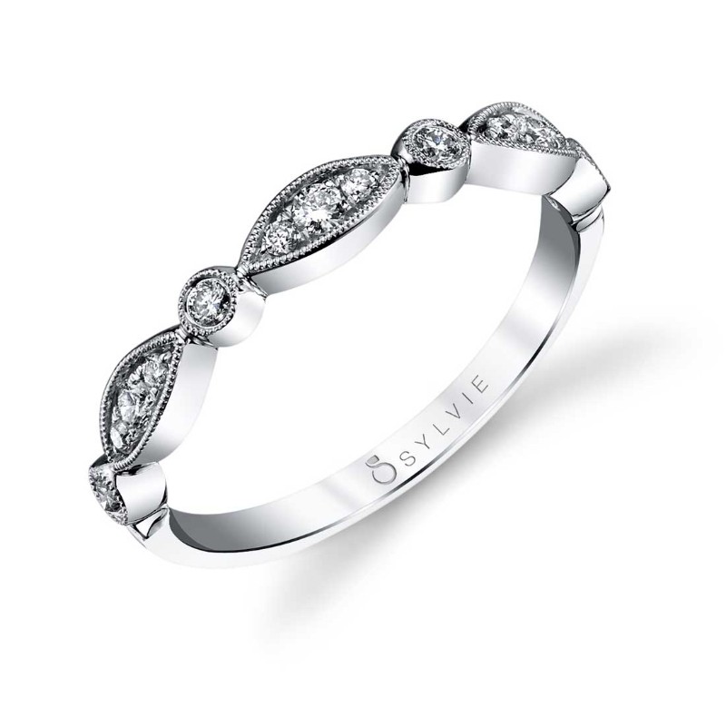Vintage Inspired Stackable Wedding Band - Talia