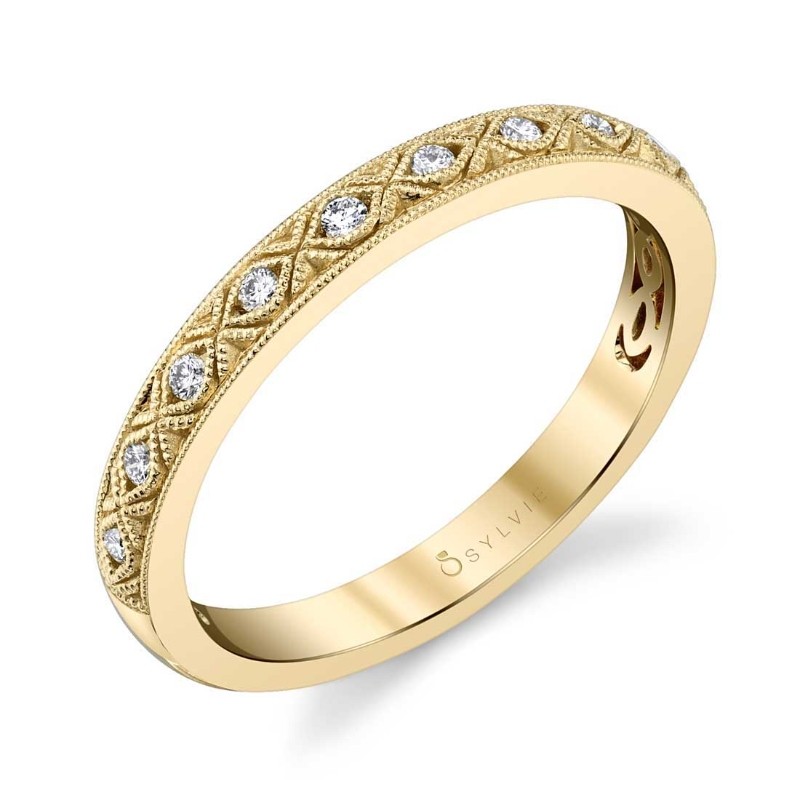 Vintage Inspired Stackable Wedding Band - Sybil