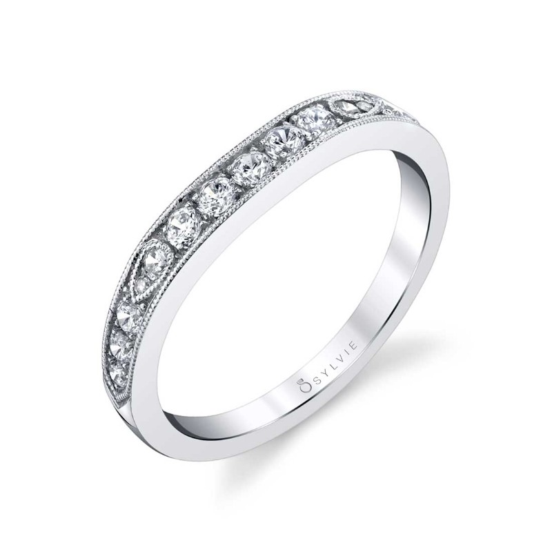 Milgrain Diamond Wedding Ring - Chereen