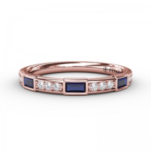 Sapphire Baguette and Diamond Band