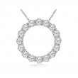 14K WHITE GOLD CIRCLE PENDANT WITH 1.30CTTW ROUND I1 CLARITY & HI COLOR DIAMONDS ON A PENDANT CHAIN