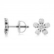 14K WHITE GOLD FLORAL EARRINGS WITH FLORAL POST EARRINGS WITH .50CTTW ROUND I1 CLARITY & HI COLOR DIAMONDS