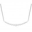 14K WHITE GOLD U SHAPED BAR NECKLACE WITH .31CTTW ROUND I1 CLARITY & HI COLOR DIAMONDS ON A CABLE CHAIN