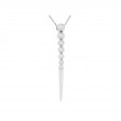 14K WHITE GOLD SPIKE PENDANT WITH .20CTTW ROUND BEZEL SET I1 CLARITY & HI COLOR DIAMOND ON A PENDANT CHAIN