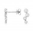 14K WHITE GOLD POST EARRINGS WITH 8 ROUND BEZEL SET (.36CTTW) I1 CLARITY & HI COLOR DIAMONDS