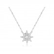 14K WHITE GOLD CLUSTER PENDANT WITH .25CTTW ROUND DIAMONDS ON AN 18