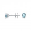 14K WHITE GOLD .60CTTW ROUND AQUAMARINE STUD EARRINGS