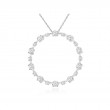 14K WHITE GOLD CIRCLE PENDANT WITH .25CTTW ROUND I1 CLARITY & HI COLOR DIAMONDS ON A PENDANT CHAIN