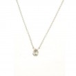 14K WHITE GOLD .10CT BEZEL SET PEAR SHAPED I1 CLARITY & HI COLOR DIAMOND ON A CABLE CHAIN