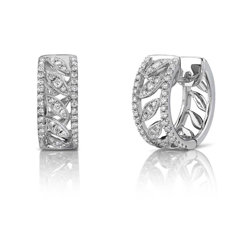 White Gold Diamond Hoop Earrings