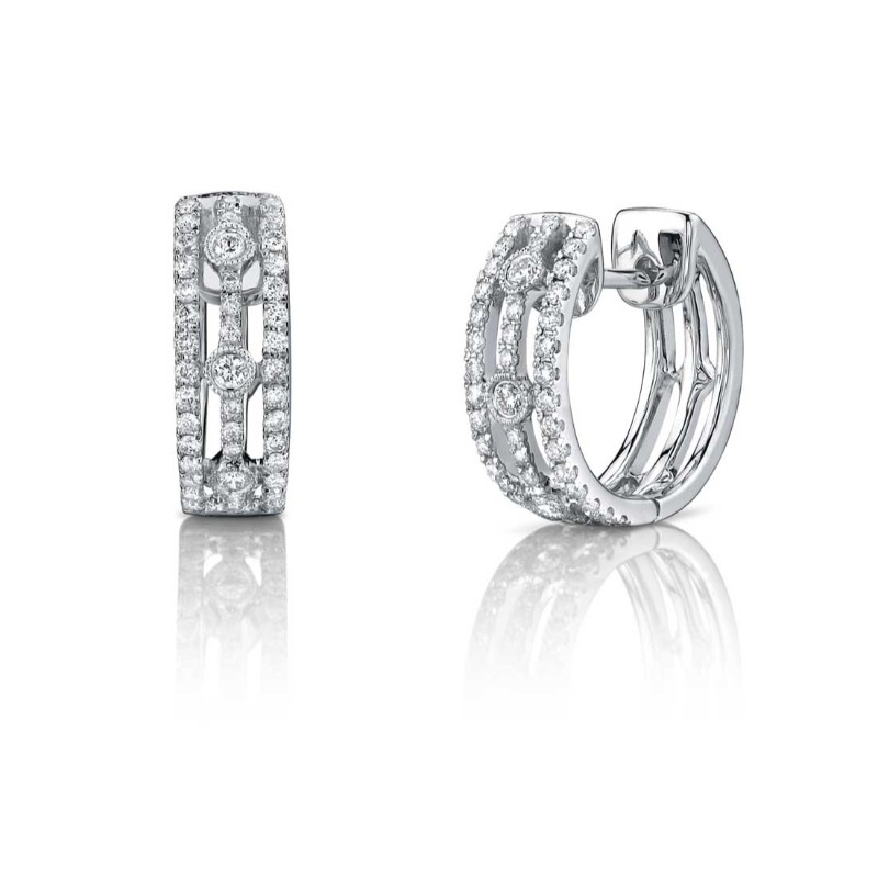 White Gold Diamond Hoop Earrings