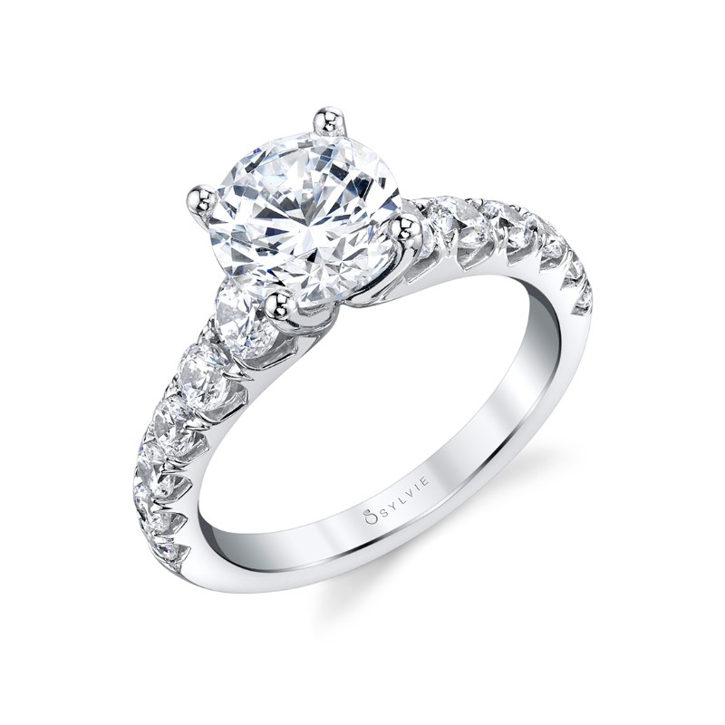 Wide Band Engagement Ring - Andrea