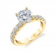 Round Cut Classic Wide Band Engagement Ring - Aloria