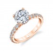 Round Cut Classic Wide Band Engagement Ring - Malencia