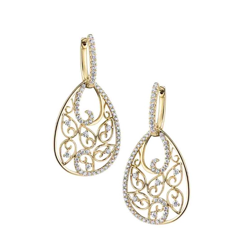 Antique Inspired Diamond Earrings
