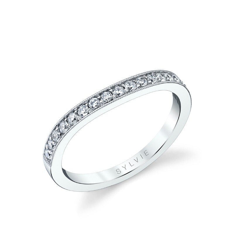 Channel Set Wedding Band with Milgrain Detail