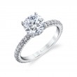 Round Cut Classic Hidden Halo Engagement Ring - Perri
