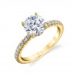 Round Cut Classic Hidden Halo Engagement Ring - Perri