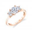 Cushion Cut Three Stone Engagement Ring - Guinevere