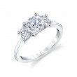 Cushion Cut Three Stone Engagement Ring - Guinevere