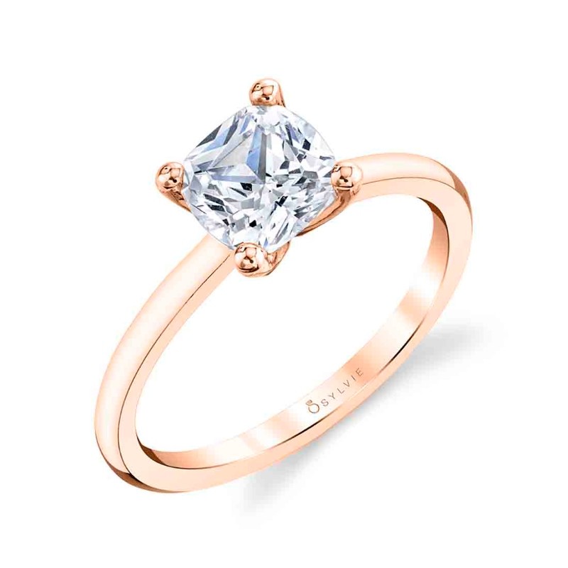 Cushion Cut Solitaire Engagement Ring - Dominique