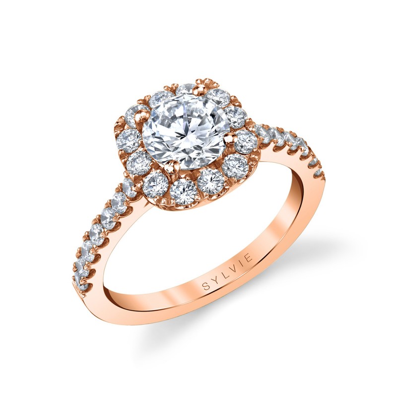 Round Cushion Cut Classic Halo Engagement Ring - Jacalyn