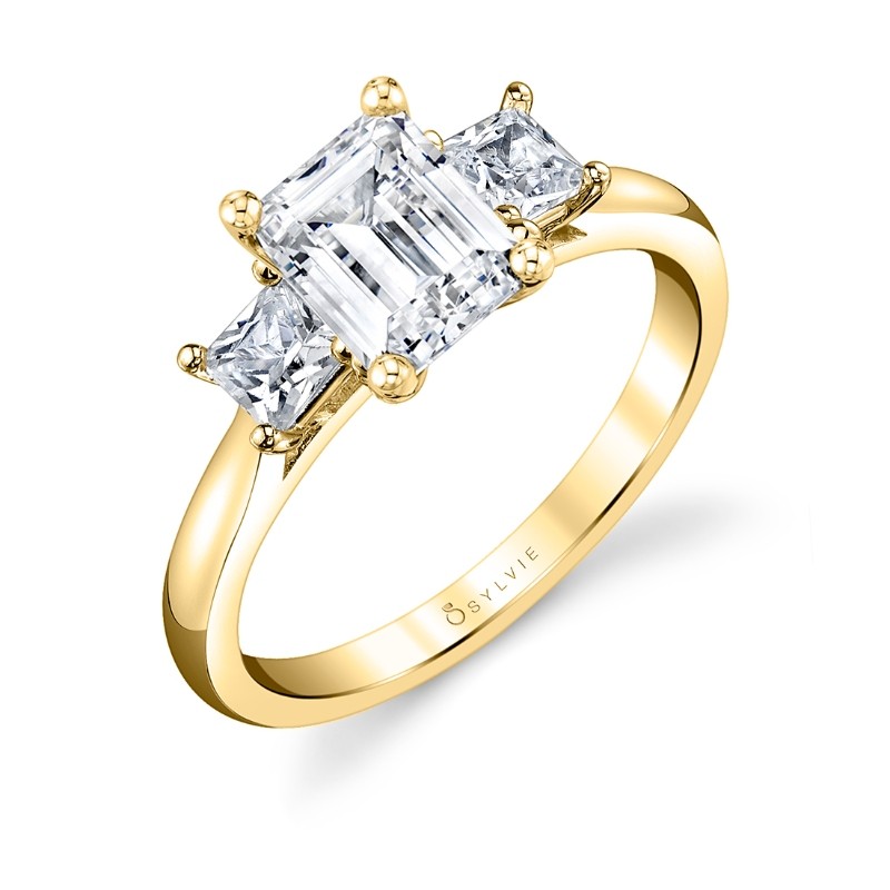 Emerald Cut Three Stone Ring - Micheline