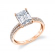 Emerald Cut Hidden Halo Engagement Ring With Split Shank - Halle