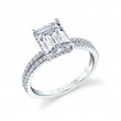 Emerald Cut Hidden Halo Engagement Ring With Split Shank - Halle