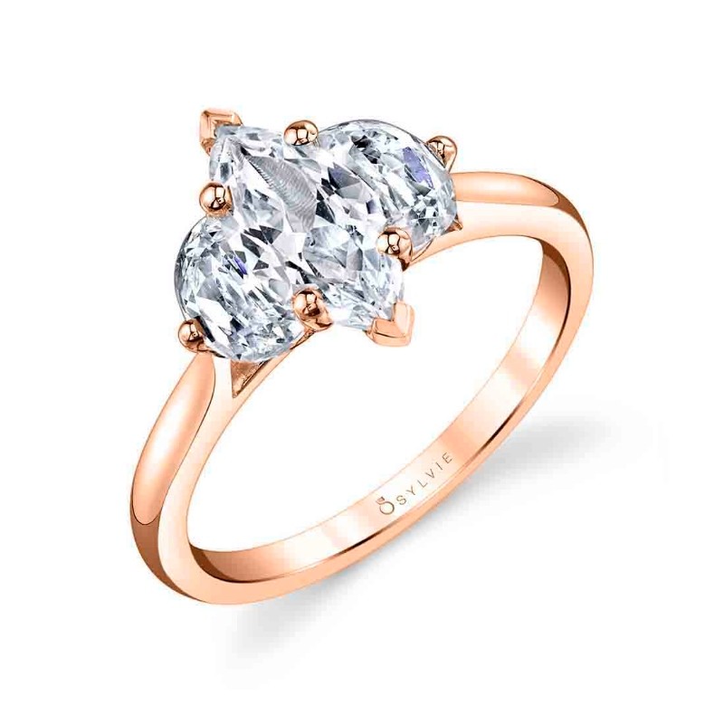 Three Stone Marquise Engagement Ring - Melisandre