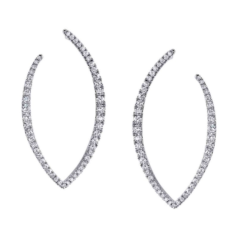 Modern Diamond Hoop Earrings