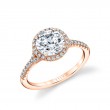 Round Cut Halo Engagement Ring - Alexandra