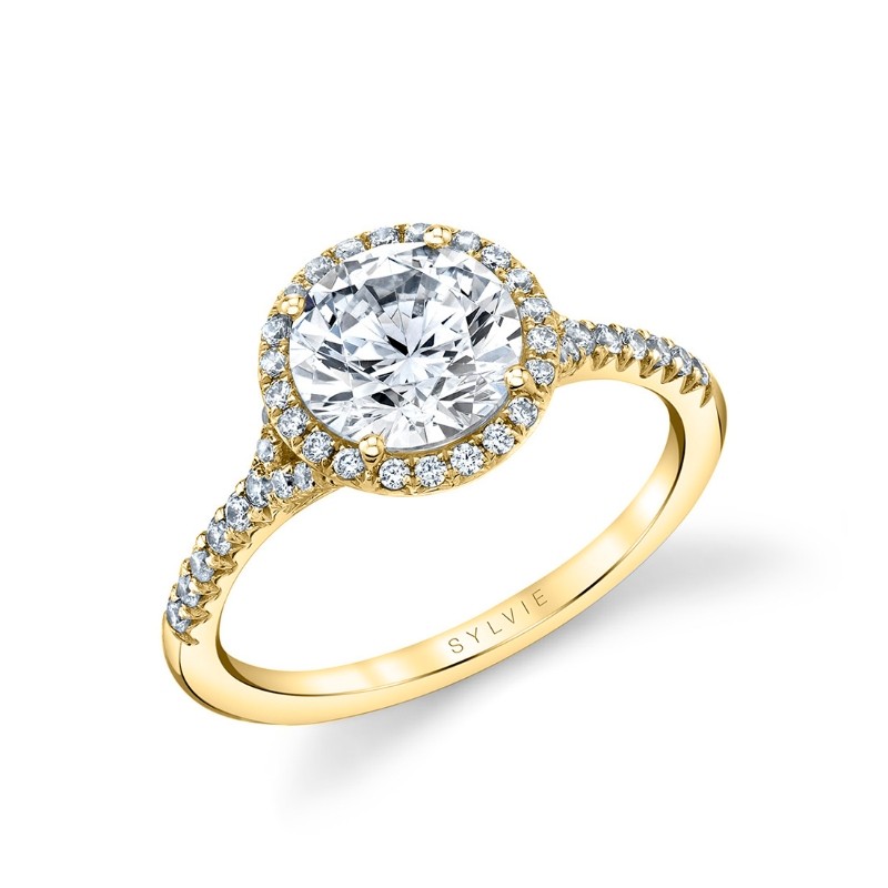 Round Cut Halo Engagement Ring - Alexandra