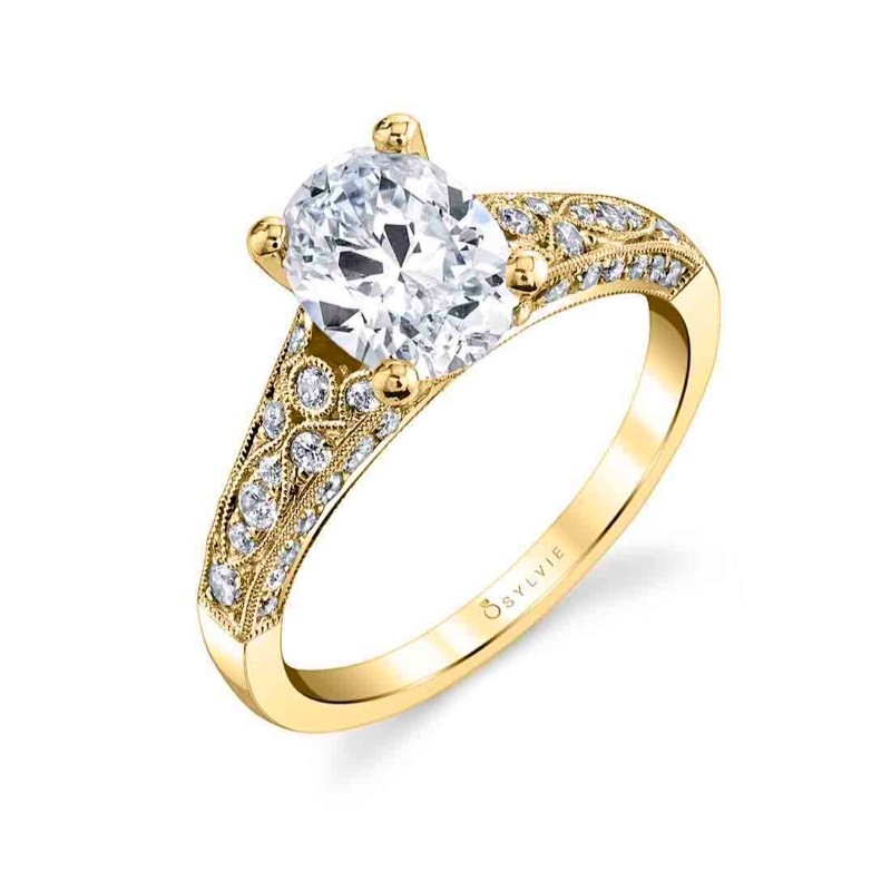 Oval Cut Modern Vintage Engagement Ring - Destine