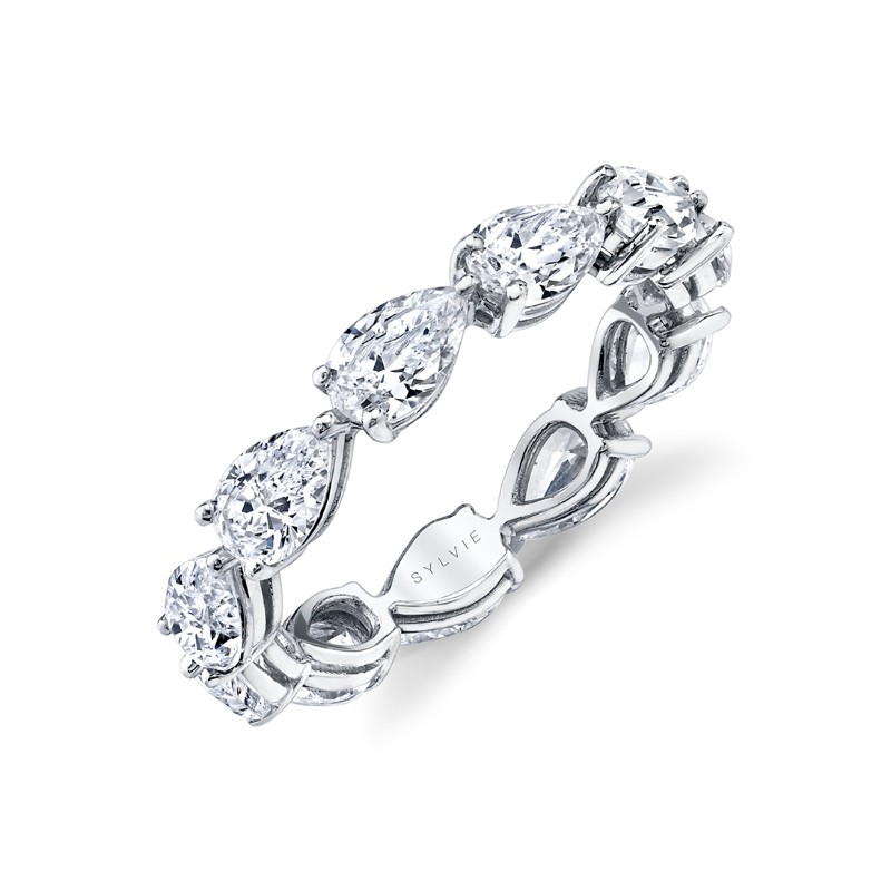 Pear Shaped Diamond Eternity Band set East to West