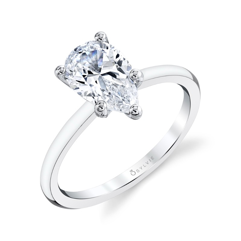 Pear Shaped Solitaire Engagement Ring - Dominique