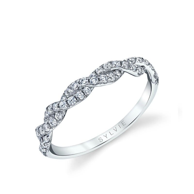 Round Cut Classic Spiral Wedding Band - Anaelle