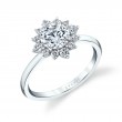 Unique Round Halo Engagement Ring - Farrah