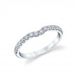 Round Cut Thick Curved Wedding Band - Xenia