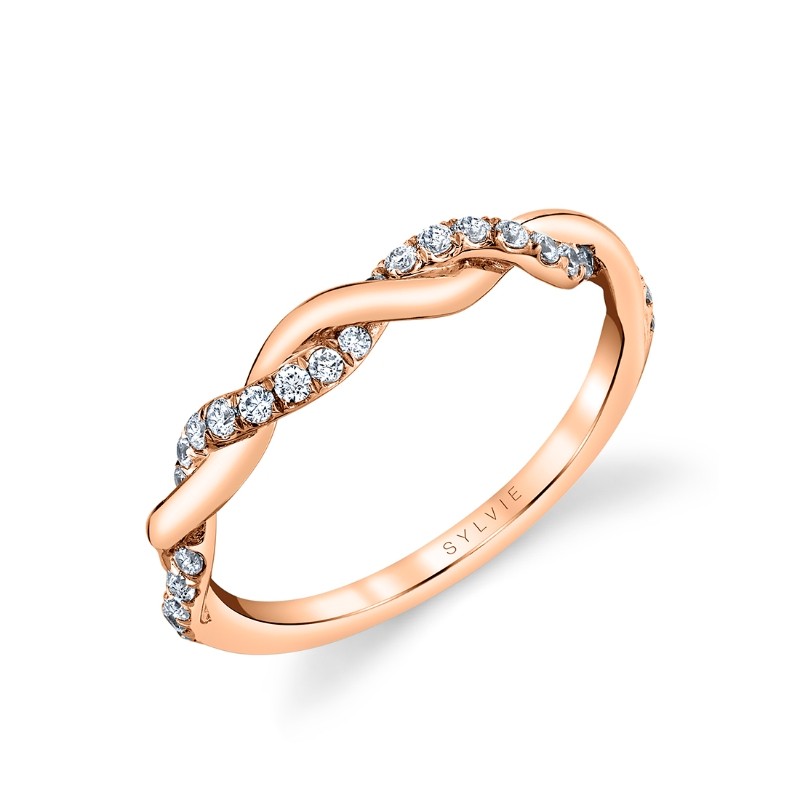 Round Cut Spiral Diamond Wedding Ring - Gabrielle