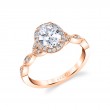 Oval Cut Unique Vintage Halo Engagement Ring - Frederique