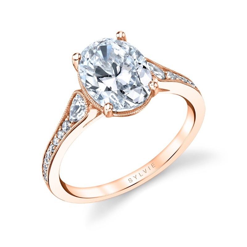 Oval Cut Unique Engagement Ring - Esmeralda