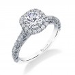 Round Cut Cushion Halo Modern Vintage Engagement Ring - Regine