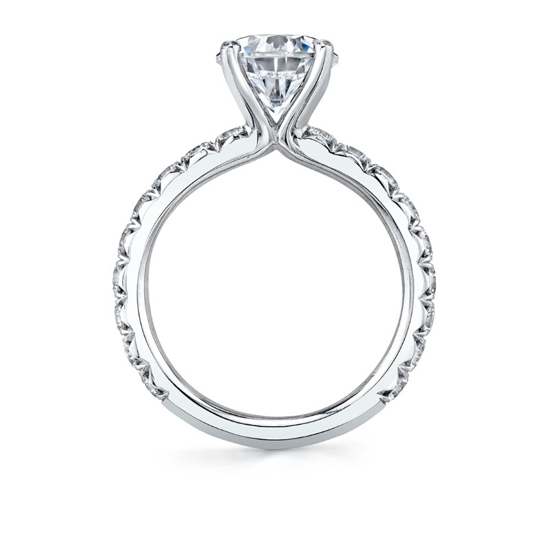 Pear Shaped Classic Wide Band Engagement Ring - Marlise