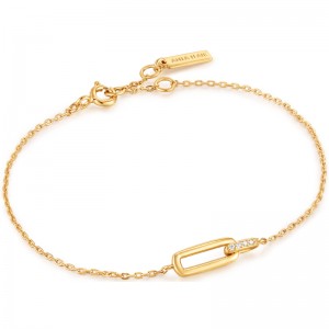 ANIA HAIE 14K GOLD PLATED ON STERLING SILVER GLAM BAR BRACELET